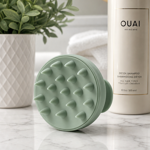 Silicone Scalp Massager — Hair Growth Stimulator & Dandruff Shampoo Brush